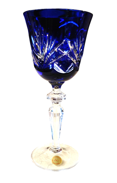 Nachtmann Bleinkristall Cobalt Cut to Clear Crystal Decanter Set - 7 pc