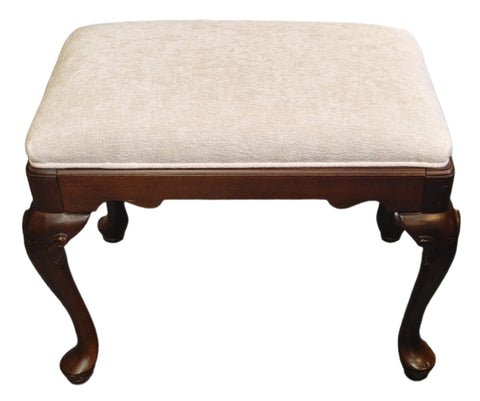 Reupholstered Queen Anne Style Stool