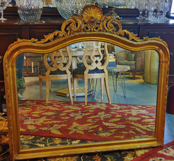 Ornate Italian Style Gilt Mirror Mid 20th Century