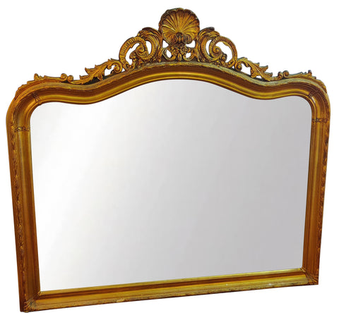 Ornate Italian Style Gilt Mirror Mid 20th Century