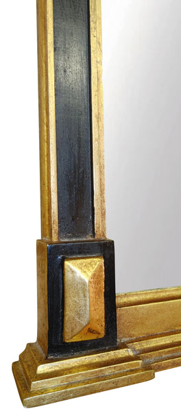 1960s Carvers Guild Black Gold Wall Mirror