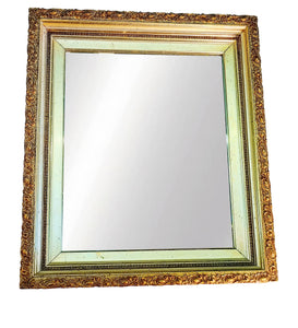 Antique Plaster & Wood Wall Mirror Gold Champagne