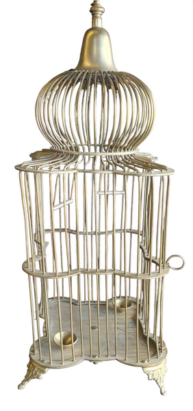 Brass Bird Cage Vintage Ethan Allen Quaterfoil Dome Top