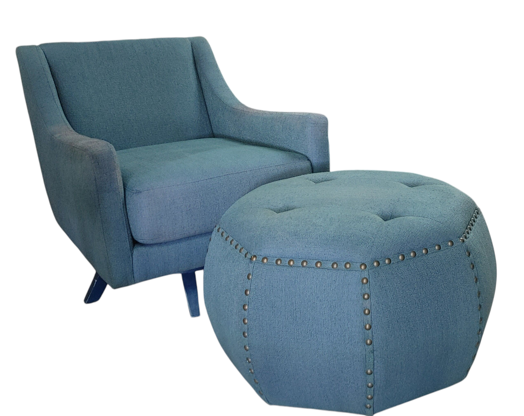 Sam Moore Retro Swivel Lounge Chair & Ottoman