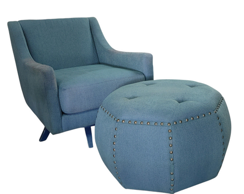 Sam Moore Retro Swivel Lounge Chair & Ottoman