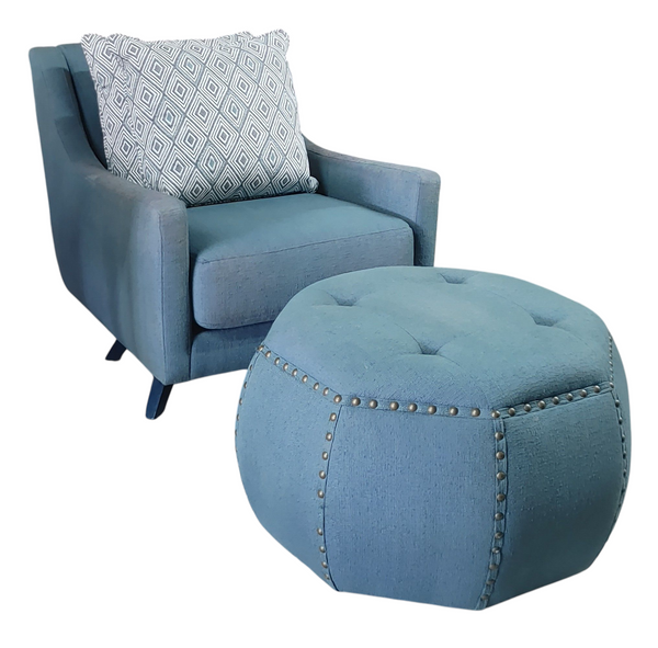 Sam Moore Retro Swivel Lounge Chair & Ottoman