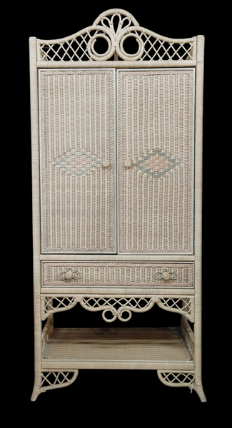 Vintage Henry Link Wicker 4-pc Bedroom Nursery Beach House Furniture