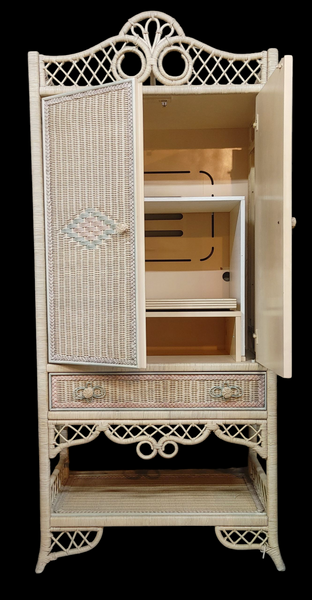 Vintage Henry Link Wicker 4-pc Bedroom Nursery Beach House Furniture