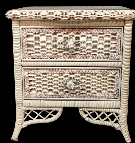 Vintage Henry Link Wicker 4-pc Bedroom Nursery Beach House Furniture
