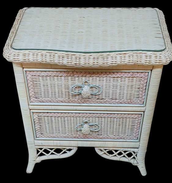 Vintage Henry Link Wicker 4-pc Bedroom Nursery Beach House Furniture