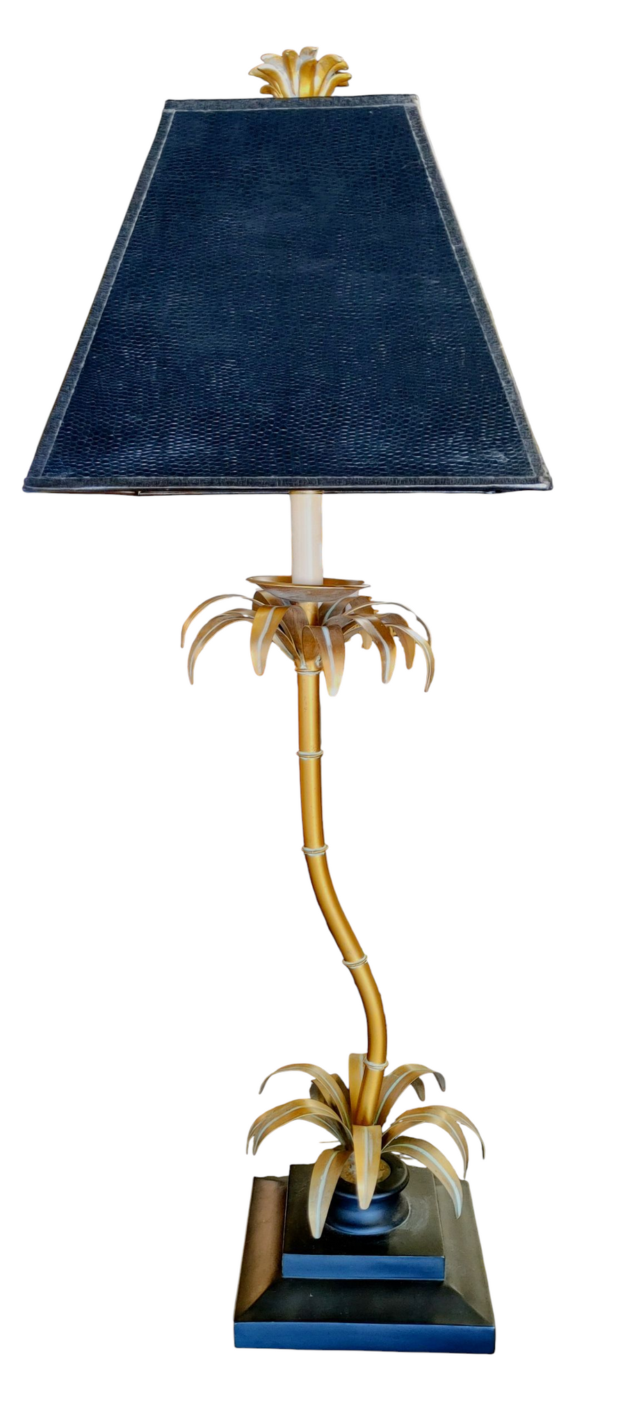 Designer Black Gold Palm Tree Table Lamp