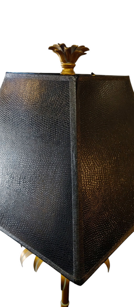 Designer Black Gold Palm Tree Table Lamp