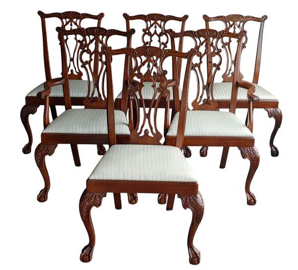 Mahogany Chippendale Style Dining Table and Chairs