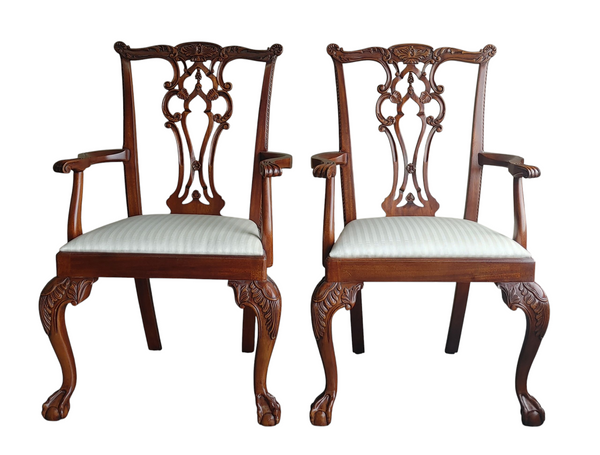 Mahogany Chippendale Style Dining Table and Chairs