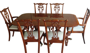 Mahogany Chippendale Style Dining Table and Chairs