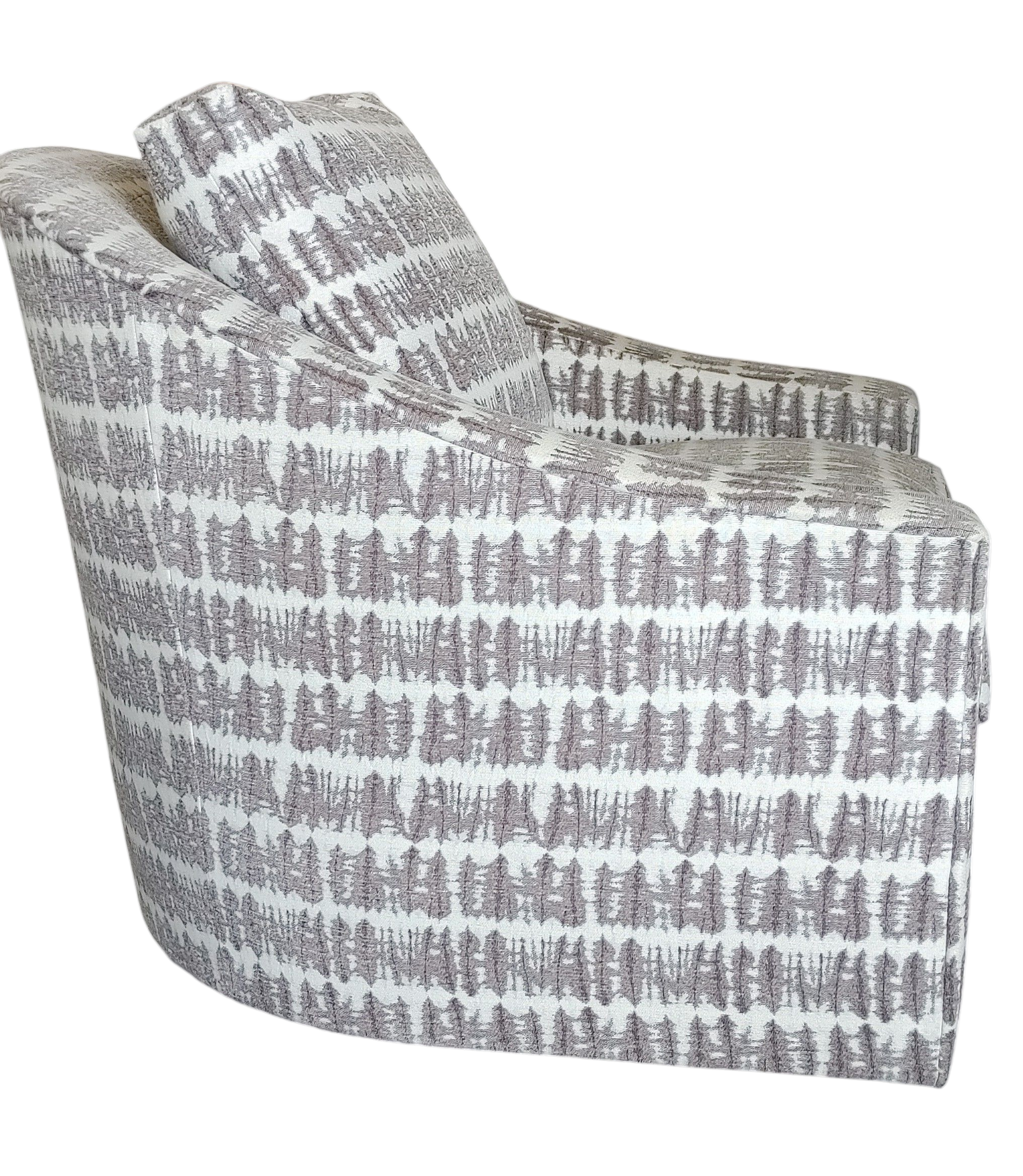 PAIR Modern Swivel Club Chairs Upholstered Erwin Lambeth Tomlinson