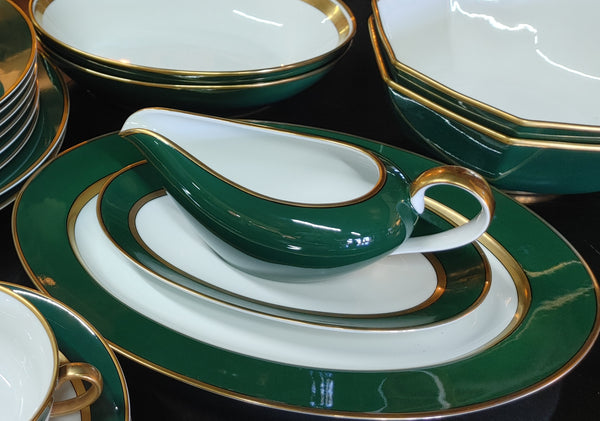 Fitz & Floyd Renaissance Green Dinnerware China 40-pc Estate Set