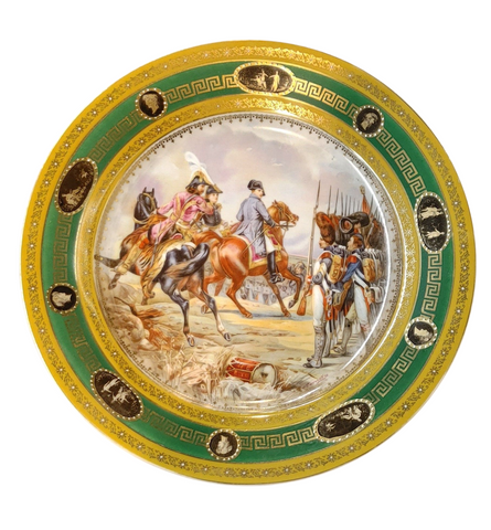 Napolean Battle Scene Decor Plate Bataille de Jena Austrian China