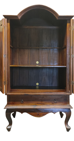 Dutch Colony Style Arch Top 2-Door Wood Amoire
