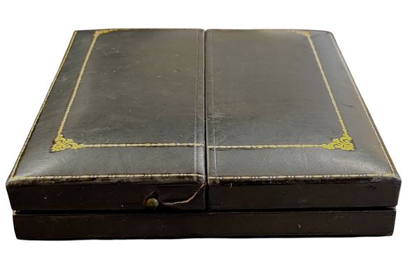 Antique Miniature Portrait Photo Frame Pendant Gold Plated With Case