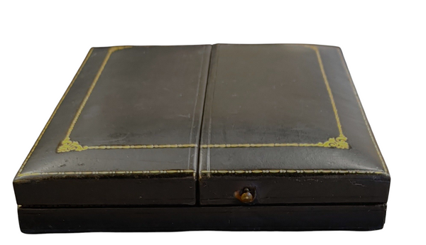 Antique Miniature Portrait Photo Frame Pendant Gold Plated With Case