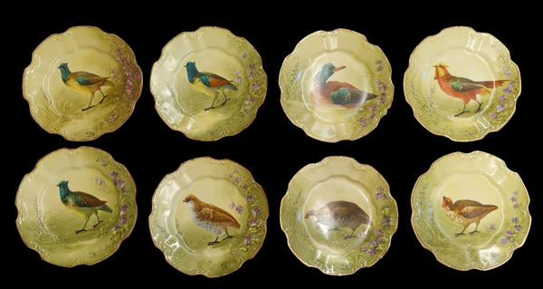Late 19th Century Limoges Game Bird Set Dinnerware - 9 Pieces
