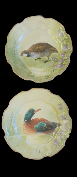 Late 19th Century Limoges Game Bird Set Dinnerware - 9 Pieces
