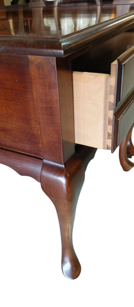 Vintage Cherry Queen Anne End Tables Hammary Furniture Company - A Pair