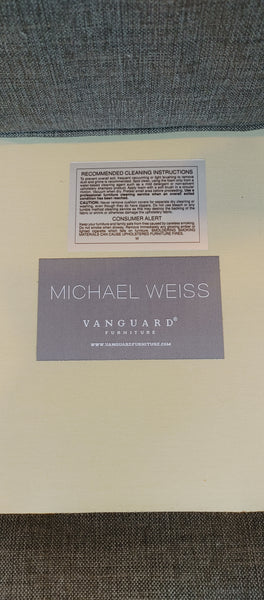 Modern Gray Tufted Square Arm Sofa Vanguard Micheal Weiss