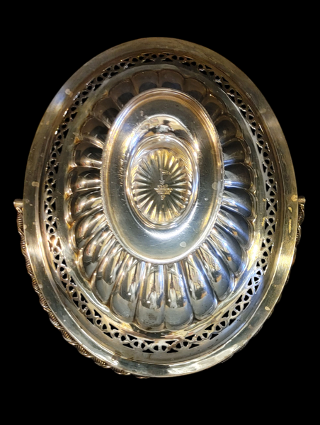 Walker & Hall Sheffield Silver Plated Swing Handle Basket on Pedestal