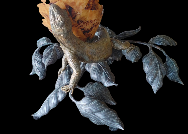 RARE Maitland Snith Iguana Lizard Bronze Brass Wall Sconce