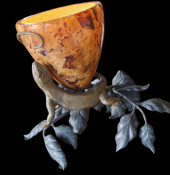 RARE Maitland Snith Iguana Lizard Bronze Brass Wall Sconce