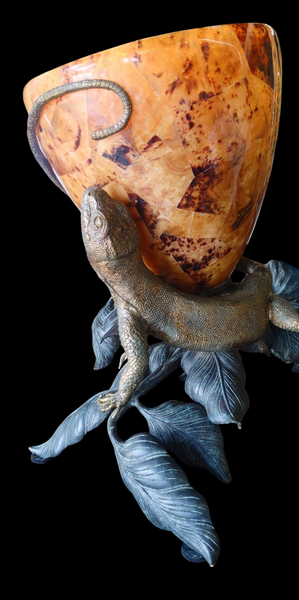 RARE Maitland Snith Iguana Lizard Bronze Brass Wall Sconce