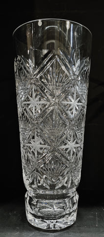 Vintage Cut Crystal Long Stem Vase 14"