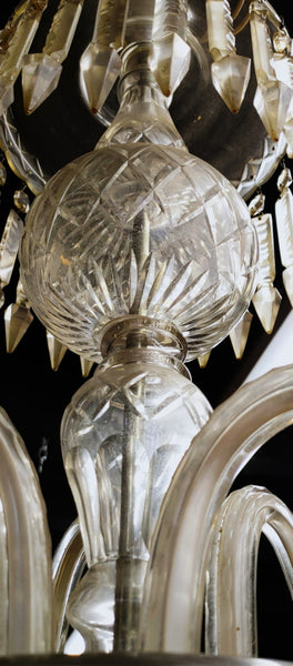 Early 20th Century Victorian Crystal 5-Light Chandelier