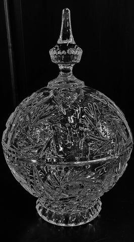 Vintage Candy Dish with Lid Bohemian Crystal