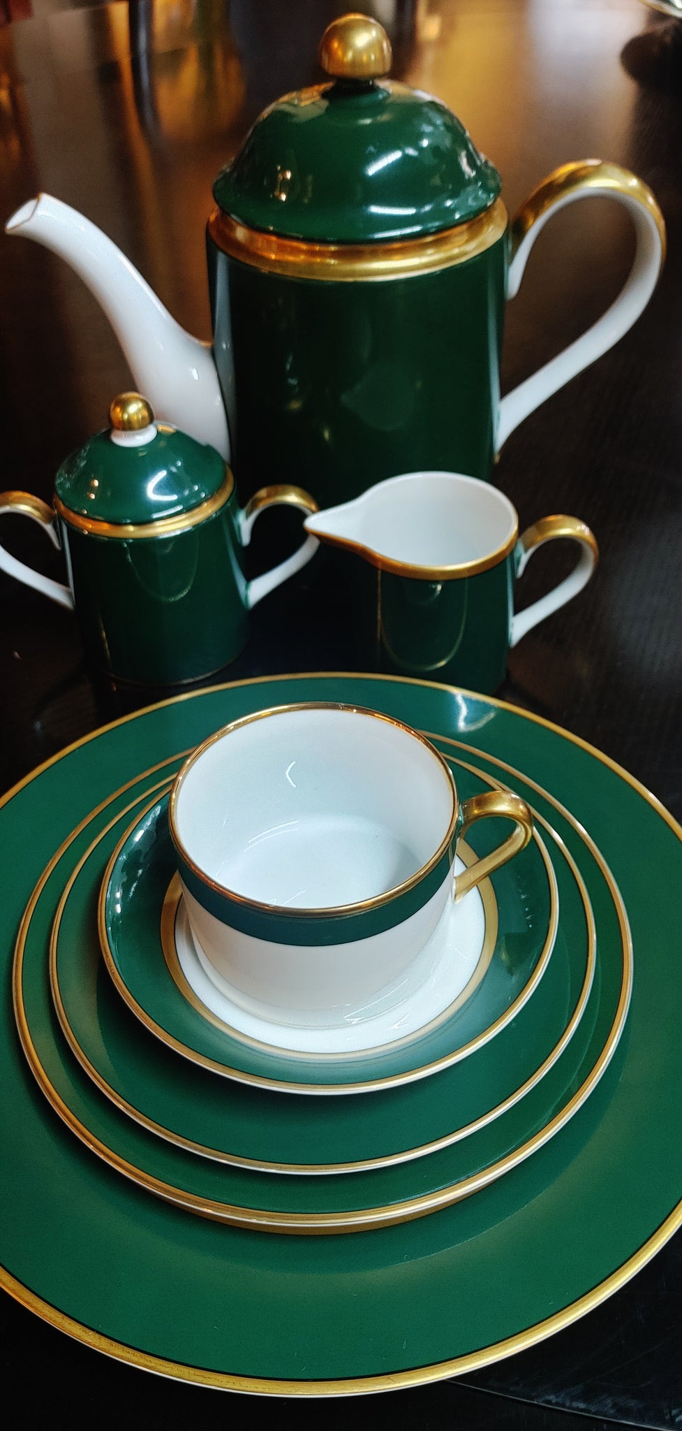 Fitz & Floyd Renaissance Green Dinnerware China 40-pc Estate Set