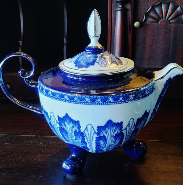 Vintage Blue White Chinoiserie Tea Set Bombay Company