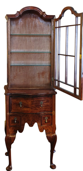 Elegant Queen Anne Style Cabinet on Stand Chest on Chest