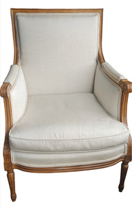 Silk French Arm Chair Louis XV Style by MGM