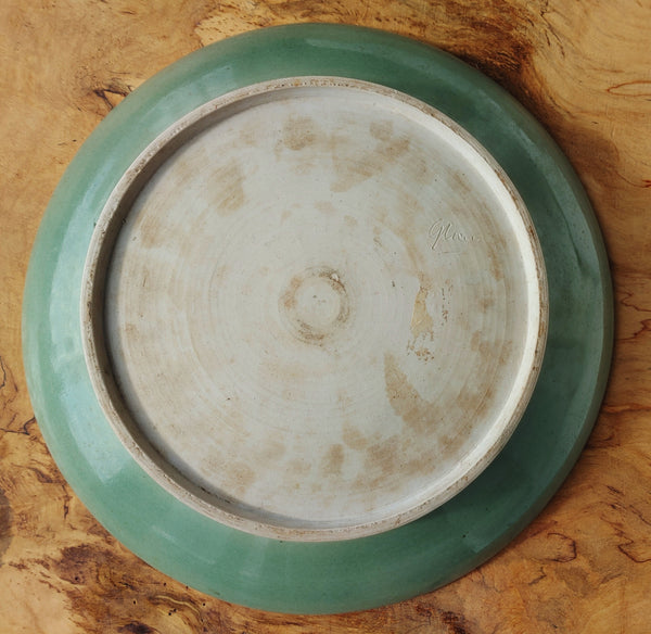 Original American Pottery Asian Inspired Celadon Glazed Bowl Signed Gloria Cohen