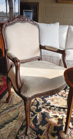 French Louis XV Style Open Armchair