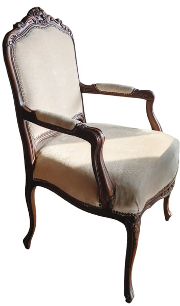 French Louis XV Style Open Armchair