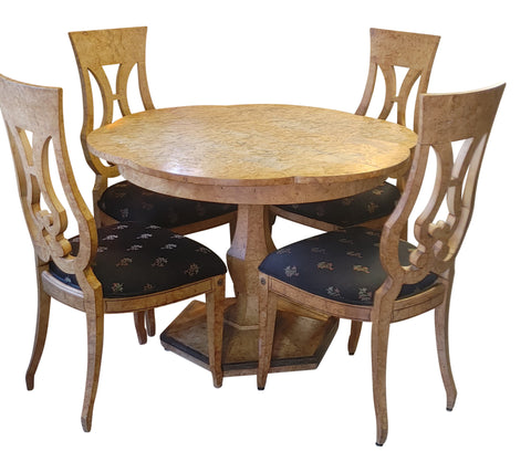 RARE Olive Burl Wood Dining Table and Chairs 1960s Vintage