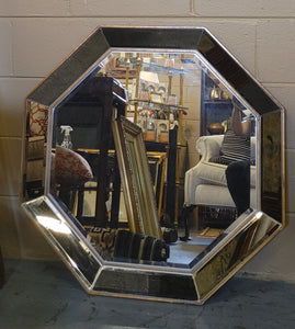 Mid Century Octagonal Segmented Beveled Mirror