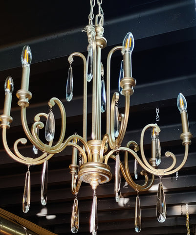 6 Light Champagne Crystal Chandelier