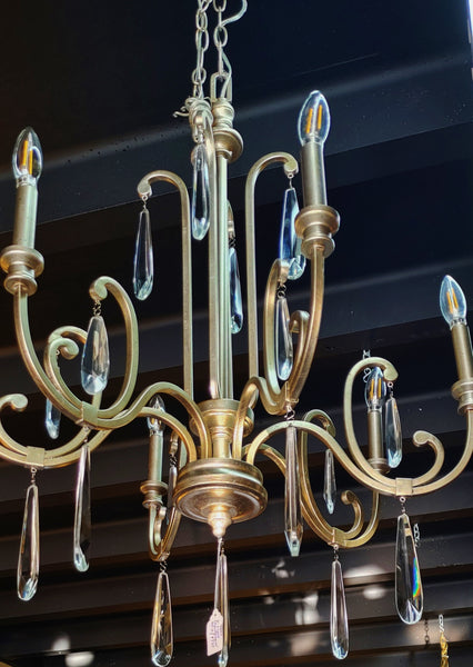 6 Light Champagne Crystal Chandelier