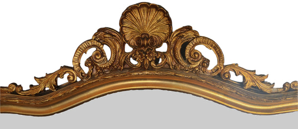 Ornate Italian Style Gilt Mirror Mid 20th Century