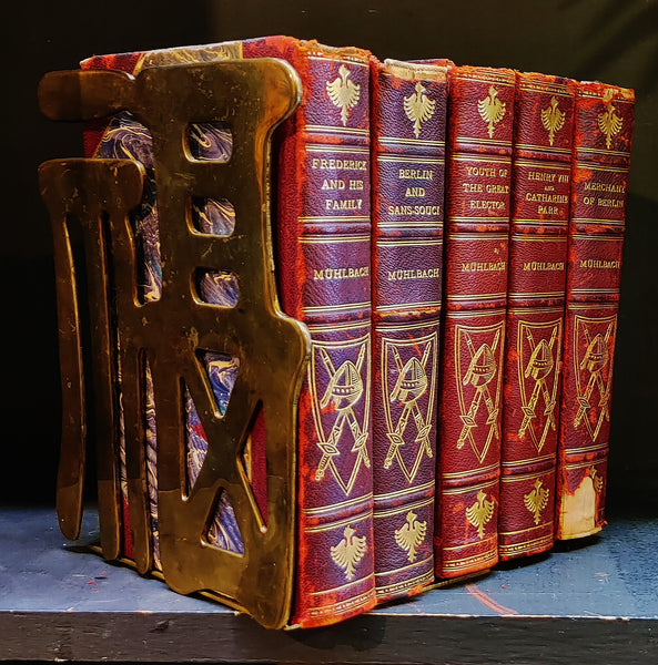 Vintage Brass Asian Characters Chinoiserie Style Bookends