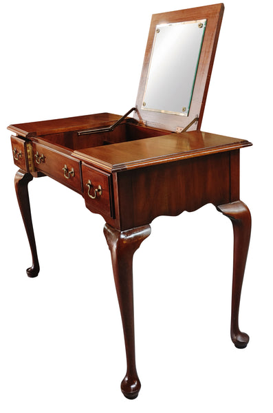 Henkel Harris Mahogany Vanity Dressing Table Desk Fliptop Mirror